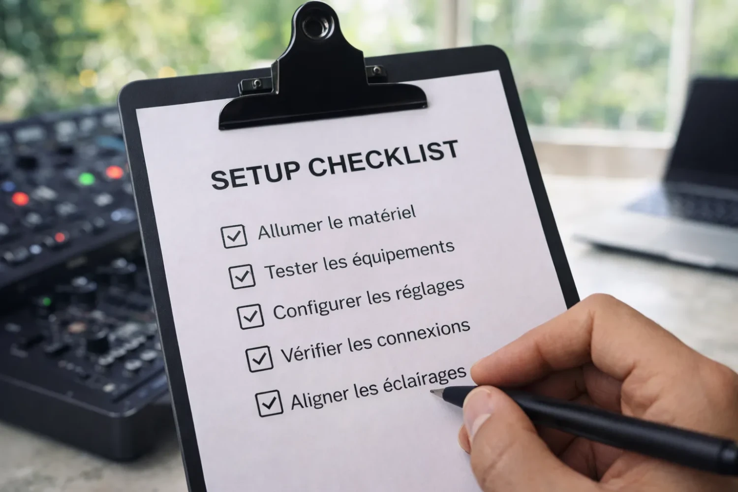 Sonor Events Checklist DJ mariage : préparation et vérification du matériel par un DJ professionnel